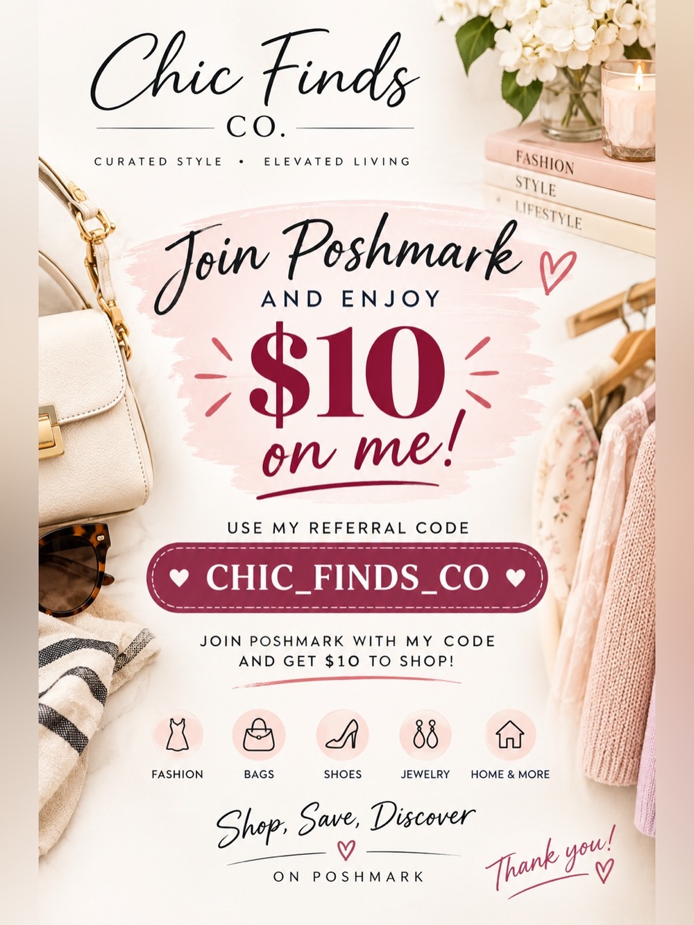 New to Poshmark? Get $10 to Shop! 🎁 Use Code CHIC_FINDS_CO